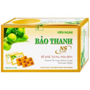Viên ngậm Bảo Thanh không đường - bổ phế, trừ ho, hóa đờm (20 vỉ x 5 viên)