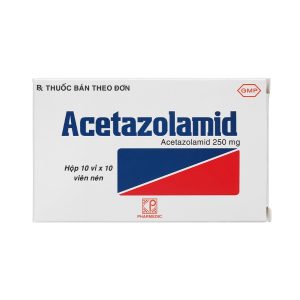 Thuốc Acetazolamid 250mg Pharmedic điều trị glôcôm và động kinh nhẹ (10 vỉ x 10 viên)