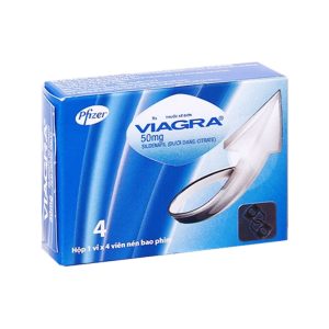 Thuốc Viagra 50mg điều trị rối loạn cương dương (1 vỉ x 4 viên)
