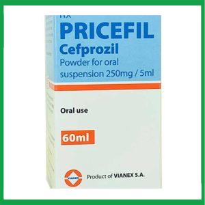 Hỗn dịch Pricefil Cefprozil Vianex điều trị viêm họng, viêm amidan, viêm xoang