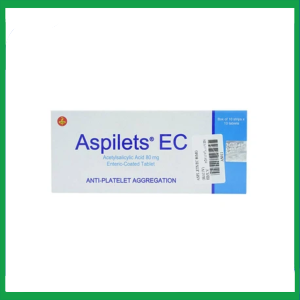Thuốc Aspilets EC 80mg phòng ngừa nhồi máu cơ tim, đột quỵ (10 vỉ x 10 viên)