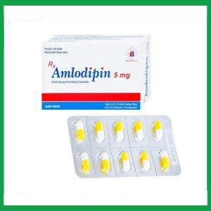 Thuốc Amlodipin 5mg  điều trị tăng huyết áp, đau thắt ngực (3 vỉ x 10 viên)