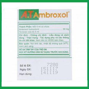 Nhà Thuốc Tiến Thành - Dung dịch uống A.T Ambroxol 30mg An Thiên làm loãng nhầy 1 Nhà Thuốc Tiến Thành - A.T Ambroxol 30mg 3