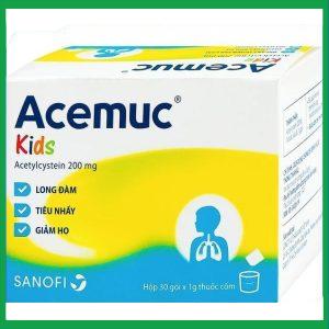 Thuốc cốm Acemuc Kids 200mg long đàm, tiêu nhầy, giảm ho (30 gói x 1g)