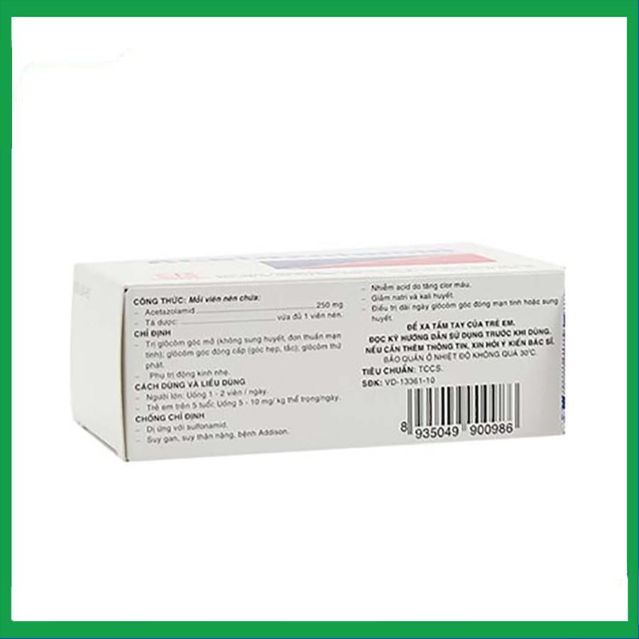 Acetazolamid-2.jpg Nhà Thuốc Tiến Thành - Acetazolamid 2