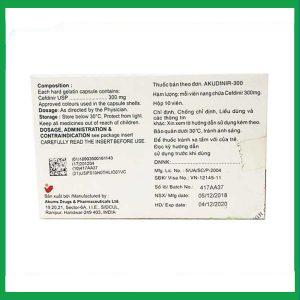 Nhà Thuốc Tiến Thành - Thuốc Akudinir 300 điều trị nhiễm khuẩn nặng (Hộp 10 vỉ x 10 viên) 1 Nhà Thuốc Tiến Thành - Akudinir 2