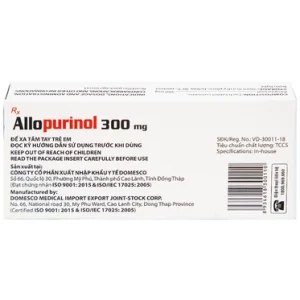 Nhà Thuốc Tiến Thành - Thuốc Allopurinol 300mg Domesco điều trị tăng acid uric máu, sỏi thận (2 vỉ x 10 viên) 1 Nhà Thuốc Tiến Thành - Allopurinol 300mg 1