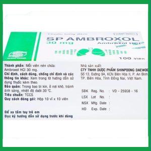 Nhà Thuốc Tiến Thành - Thuốc SP Ambroxol 30mg trị các bệnh cấp và mạn tính ở đường hô hấp (10 vỉ x 10 viên) 3 Nhà Thuốc Tiến Thành - Ambroxol1