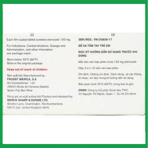 Nhà Thuốc Tiến Thành - Thuốc Arcoxia 120mg MSD điều trị viêm khớp dạng thấp 2 Nhà Thuốc Tiến Thành - Arcoxia 1202