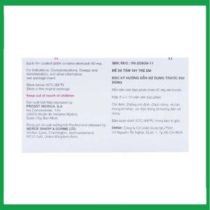 Nhà Thuốc Tiến Thành - Thuốc Arcoxia 60mg MSD điều trị viêm khớp dạng thấp 2 Nhà Thuốc Tiến Thành - Arcoxia2