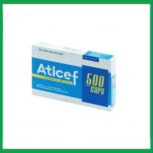 Thuốc Aticef 500mg điều trị nhiễm khuẩn từ nhẹ đến vừa (2 vỉ x 7 viên)