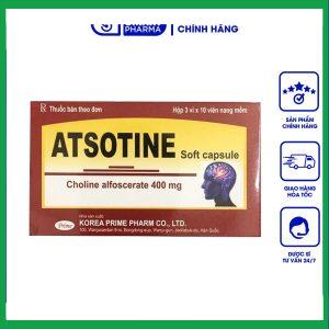 Thuốc Atsotine 400mg Korea Prime Pharm điều trị phục hồi não sau đột quỵ (3 vỉ x 10 viên)