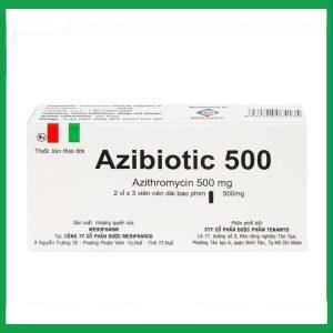 Thuốc Azibiotic 500 điều trị nhiễm khuẩn (2 vỉ x 3 viên)