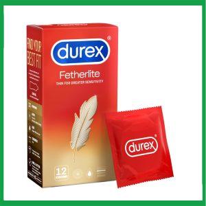 Bao cao su Durex lông gà Fetherlite 12 cái