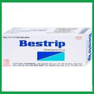 Thuốc Bestrip 50mg trị các chứng buồn nôn do say tàu xe (3 vỉ x 10 viên)