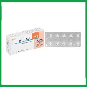Thuốc Bihasal 2.5 Hasan điều trị tăng huyết áp, đau thắt ngực, suy tim mạn tính ổn định (5 vỉ x 10 viên)