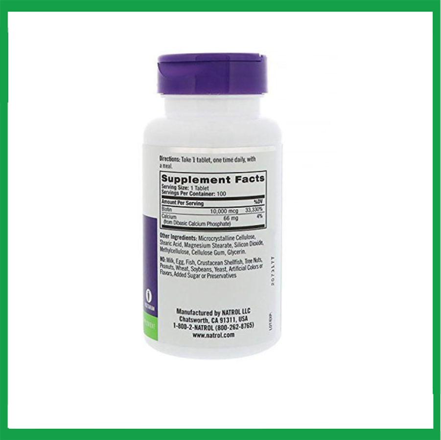 Biotin-10000mcg-Natrol1.jpg Nhà Thuốc Tiến Thành - Biotin 10000mcg Natrol1