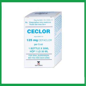 Bột pha hỗn dịch uống Ceclor 125mg Menarini điều trị nhiễm khuẩn (30ml)