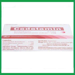 Nhà Thuốc Tiến Thành - Thuốc Cedetamin trị viêm mũi dị ứng, mày đay (2 vỉ x 15 viên) 3 Nhà Thuốc Tiến Thành - Cedetamin 2