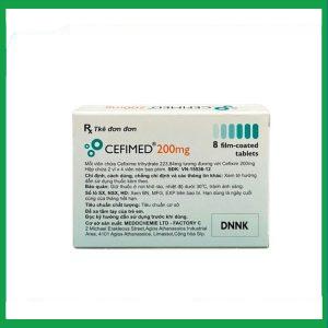 Nhà Thuốc Tiến Thành - Thuốc Cefimed 200mg điều trị viêm phế quản, giãn phế quản nhiễm khuẩn (2 vỉ x 4 viên) 1 Nhà Thuốc Tiến Thành - Cefimed 2