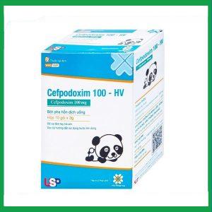 Bột pha hỗn dịch uống Cefpodoxim 100-HV điều trị nhiễm khuẩn (10 gói x 3g)