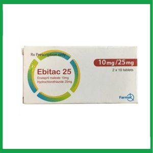 Thuốc Ebitac 25 10mg/25mg Farmak điều trị tăng huyết áp (2 vỉ x 10 viên)