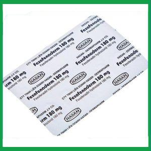 Nhà Thuốc Tiến Thành - Thuốc Fexofenaderm 180mg Hasan trị viêm mũi dị ứng theo mùa, mày đay mạn tính vô căn (10 vỉ x 10 viên) 2 Nhà Thuốc Tiến Thành - Fexofenaderm 180mg 1