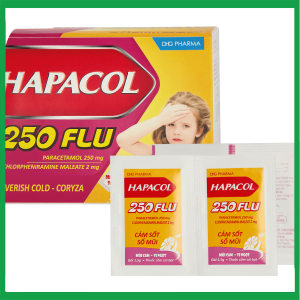 Cốm Hapacol 250 Flu hộp 24 gói - Dược Hậu Giang