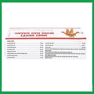 Nhà Thuốc Tiến Thành - Viên uống Hoạt Huyết Minh Não Khang hỗ trợ hoạt huyết, giảm đau đầu, chóng mặt, mất ngủ (3 vỉ x 10 viên) 2 Nhà Thuốc Tiến Thành - Hoat Huyet Minh Nao Khang 2