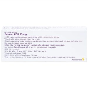 Nhà Thuốc Tiến Thành - Thuốc Betaloc Zok 25mg AstraZeneca điều trị tăng huyết áp (14 viên) 1 Nhà Thuốc Tiến Thành - IMG 0956 a65d6a0f9a