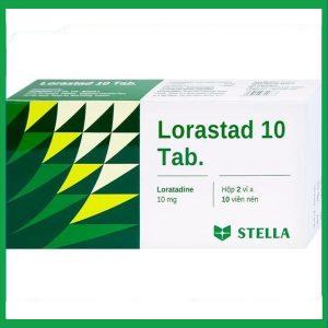Viên nén Lorastad 10 Tab giảm viêm mũi và mày đay mạn tính (2 vỉ x 10 viên)