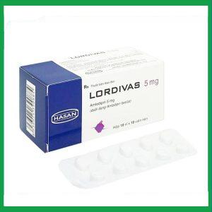 Viên nén Lordivas 5mg điều trị tăng huyết áp, đau thắt ngực (3 vỉ x 10 viên)