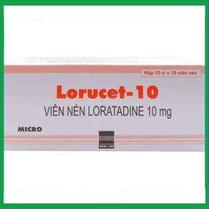 Viên nén Lorucet-10 giảm viêm mũi dị ứng, ngứa và mày đay (10 vỉ x 10 viên)