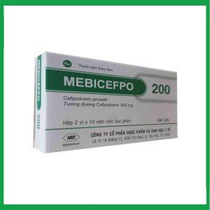 Viên nén Mebicefpo 200mg Mebiphar kháng sinh điều trị nhiễm khuẩn (2 vỉ x 10 viên)