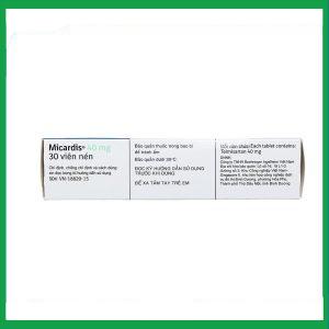 Nhà Thuốc Tiến Thành - Viên nén Micardis 40mg điều trị tăng huyết áp vô căn (3 vỉ x 10 viên) 1 Nhà Thuốc Tiến Thành - Micardis plus 40mg 2