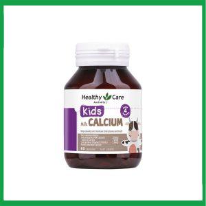 Viên uống Healthy Care Kid’s Milk Calcium bổ sung canxi, Vitamin D3 (Chai 60 viên)