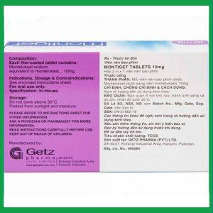 Nhà Thuốc Tiến Thành - Viên nén Montiget 10mg điều trị suyễn mạn tính (2 vỉ x 7 viên) 4 Nhà Thuốc Tiến Thành - Montiget 1 1