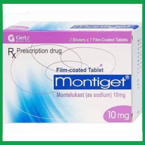 Viên nén Montiget 10mg điều trị suyễn mạn tính (2 vỉ x 7 viên)