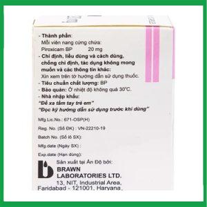 Nhà Thuốc Tiến Thành - Piroxicam capsules BP 20mg Brawn giảm đau viêm khớp dạng thấp 2 Nhà Thuốc Tiến Thành - Piroxicam1
