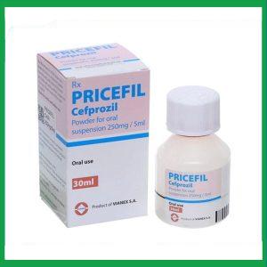 Bột pha hỗn dịch uống Pricefil 250mg/5ml Vianex điều trị nhiễm khuẩn đường hô hấp (30ml)