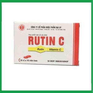 Viên uống giúp tăng tính bền thành mạch máu Rutin C (Đại Uy) hộp 10 vỉ x 10 viên