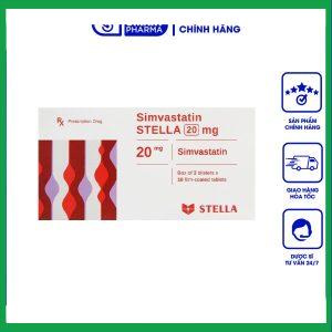 Thuốc Simvastatin Stella 20mg điều trị tăng cholesterol máu (3 vỉ x 10 viên)