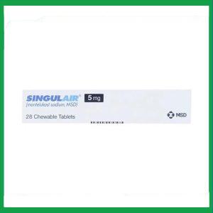 Nhà Thuốc Tiến Thành - Viên nhai Singulair 5mg dự phòng và trị hen phế quản mạn tính (2 vỉ x 14 viên) 1 Nhà Thuốc Tiến Thành - Singulair 5mg 2