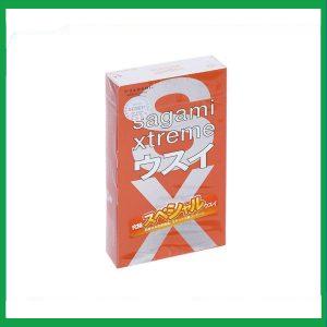 Bao cao su Sagami Xtreme siêu mỏng 52mm hộp 10 cái