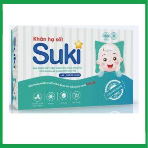 Khăn hạ sốt Suki hỗ trợ hạ nhiệt giảm sốt (5 túi x 5 khăn)