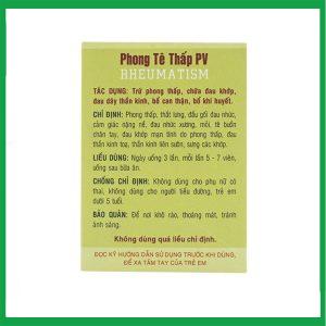 Nhà Thuốc Tiến Thành - Thuốc Phong Tê Thấp PV điều trị phong thấp, thắt lưng, đầu gối đau nhức ( Hộp 1 lọ 100 viên) 2 Nhà Thuốc Tiến Thành - Smart pharma 2025 01 06T112300.894
