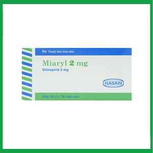 Viên nén Miaryl 2mg Hasan điều trị đái tháo đường tuýp 2 ( Hộp 10 vỉ x 10 viên)