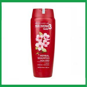 Dầu gội dược liệu Thái Dương 3 hương hoa đào sạch gàu mà vẫn suôn mềm ( Chai 200ml)