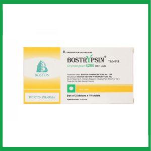 Thuốc Bostrypsin 4200 Boston điều trị phù nề sau chấn thương hoặc sau phẫu thuật (2 vỉ x 10 viên)
