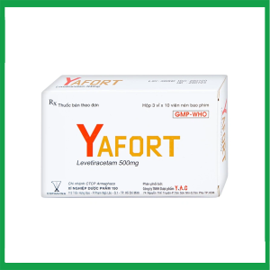 Thuốc Yafort 500mg Cophavina điều trị động kinh cục bộ (3 vỉ x 10 viên)